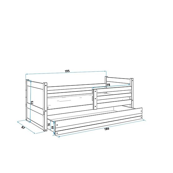 Detská posteľ Rocky 1 - grafit