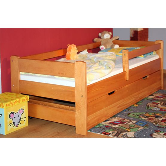 Detská posteľ so zábranou - jelša