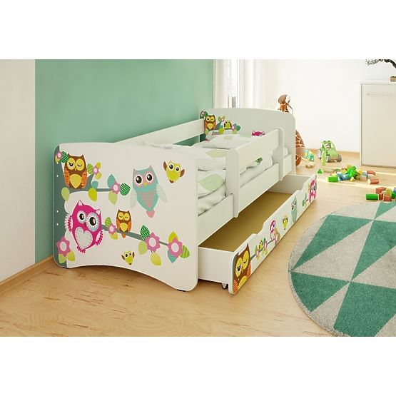 Detská posteľ so zábranou - sovičky