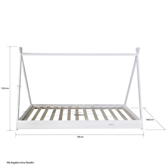 Detská posteľ Teepee 200x90 cm - biela