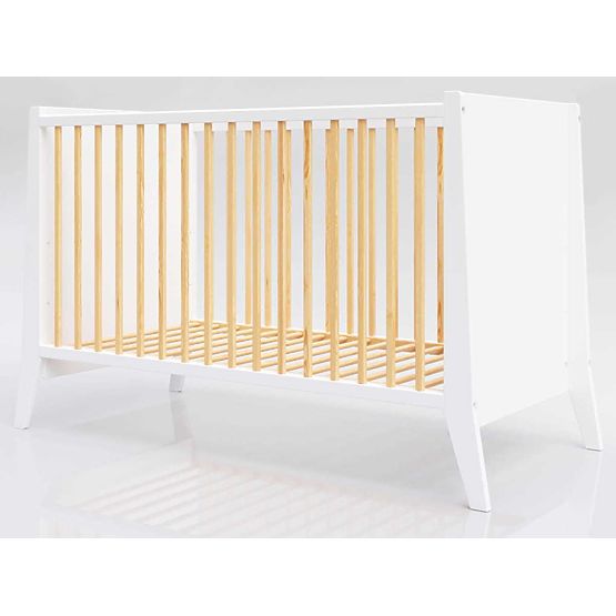 Detská postieľka Cosmo Scandi 120x60 bielo-prírodná