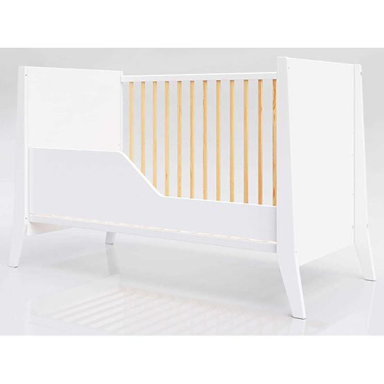 Detská postieľka Cosmo Scandi 120x60 bielo-prírodná