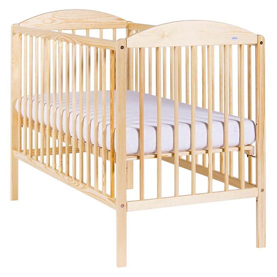 Detská postieľka Drewex Kuba 2 so sťahovacou bočnicou prírodná