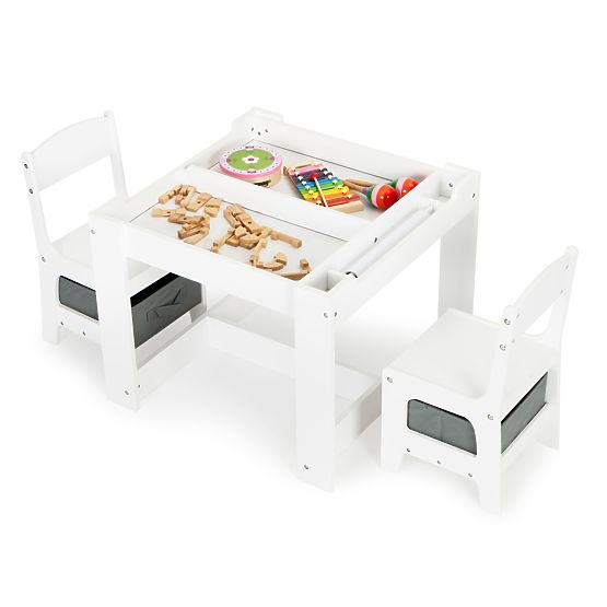 Detská sada drevený stôl a stoličky ECOTOYS