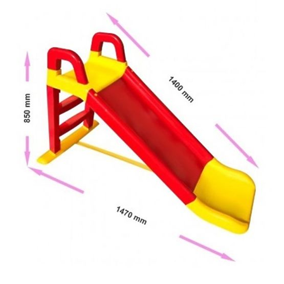 Detská šmýkačka Happy 140 cm - červeno-žltá
