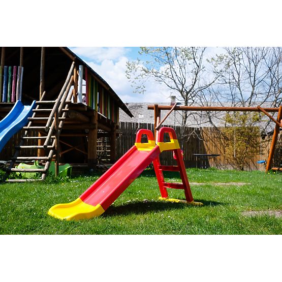 Detská šmýkačka Happy 140 cm - červeno-žltá