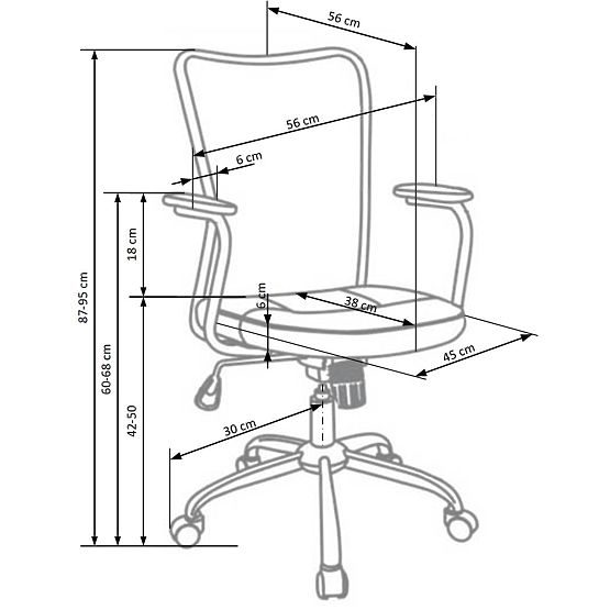 Detská stolička ANDY - sivá/čierna
