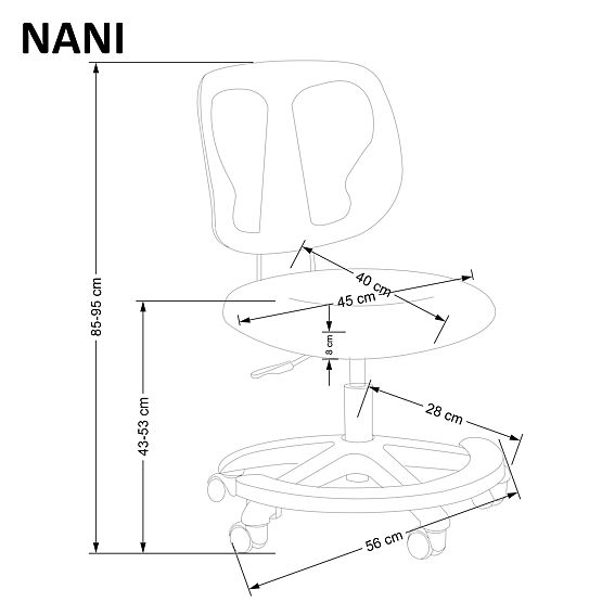 Detská stolička NANI - sivá