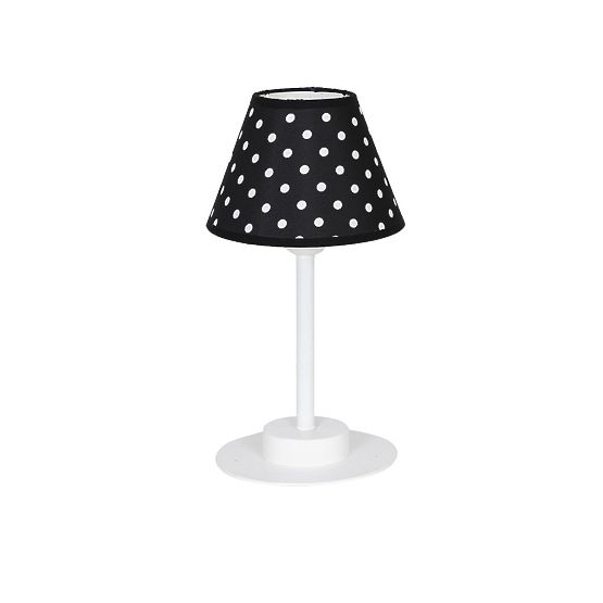 Detská stolná lampa - biele bodky