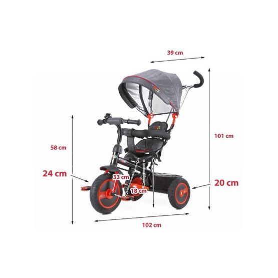 Detská trojkolka Toyz Buzz grey Sivá