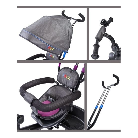 Detská trojkolka Toyz Buzz grey Sivá