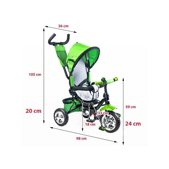 Detská trojkolka Toyz Timmy green 2017 Zelená