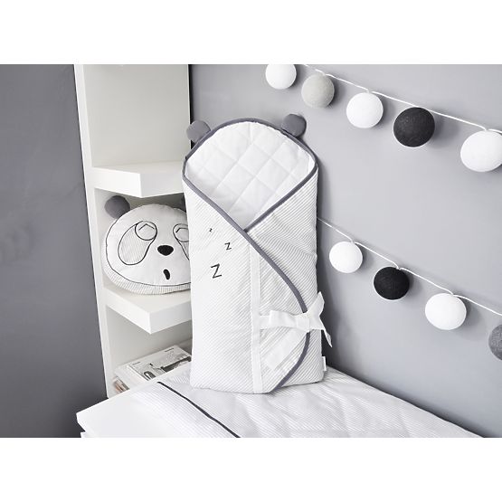 Detské 3-dielne obliečky Panda - sivé