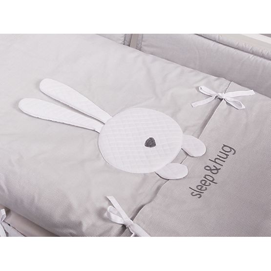 Detské 3-dielne obliečky sleep&hug - šedé