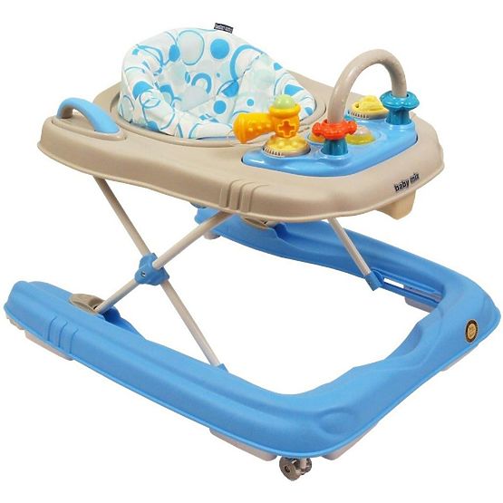 Detské chodítko Baby Mix 2v1 blue-grey Sivá