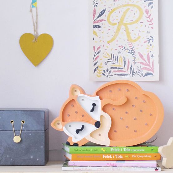Detské drevené svietidlo Líška