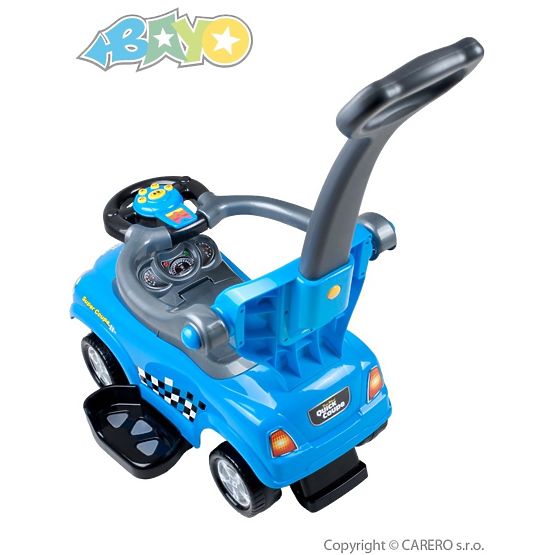 Detské hrajúce jazdítko-odrážadlo 3v1 Bayo Super Coupe blue Modrá