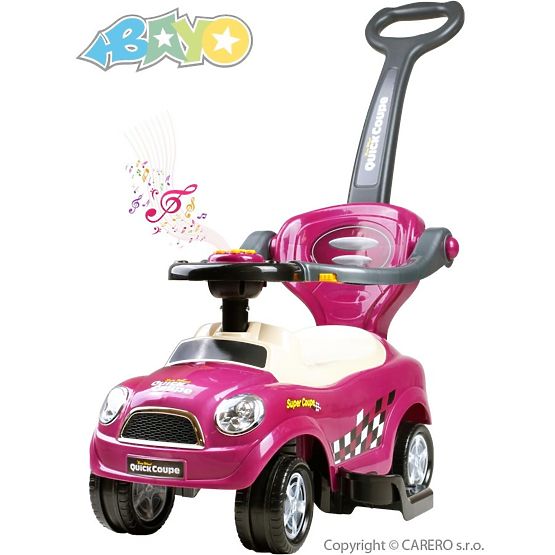 Detské hrajúce jazdítko-odrážadlo 3v1 Bayo Super Coupe purple Fialová