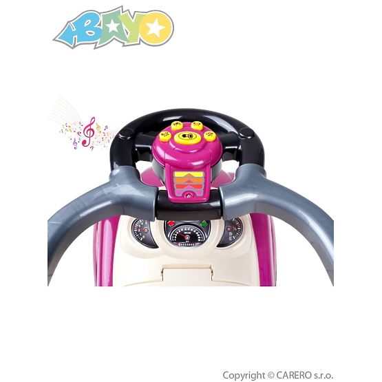 Detské hrajúce jazdítko-odrážadlo 3v1 Bayo Super Coupe purple Fialová