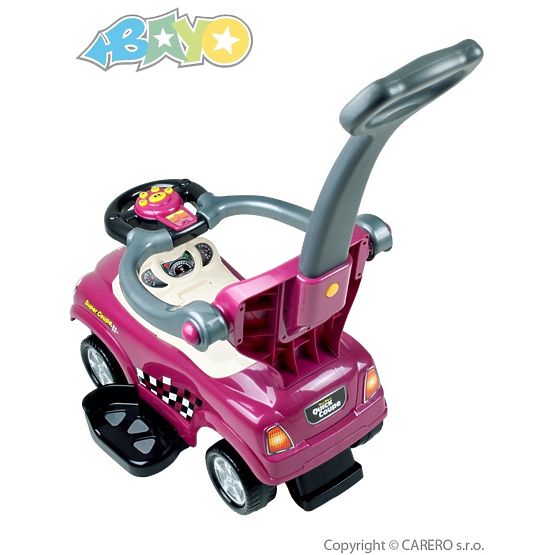 Detské hrajúce jazdítko-odrážadlo 3v1 Bayo Super Coupe purple Fialová