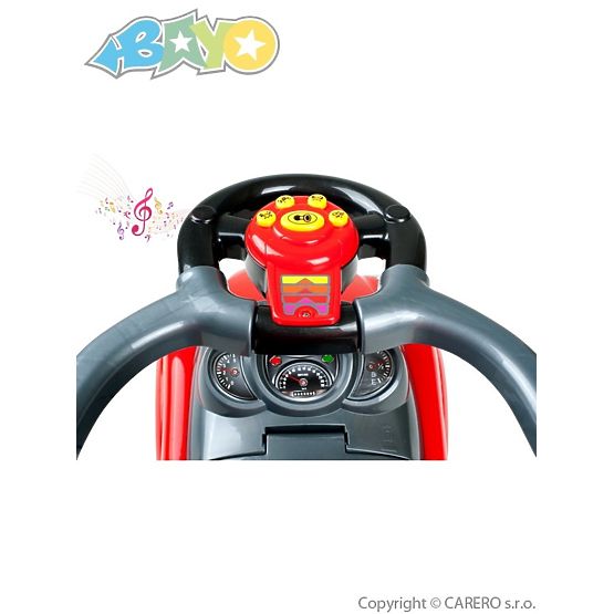 Detské hrajúce jazdítko-odrážadlo 3v1 Bayo Super Coupe red Červená