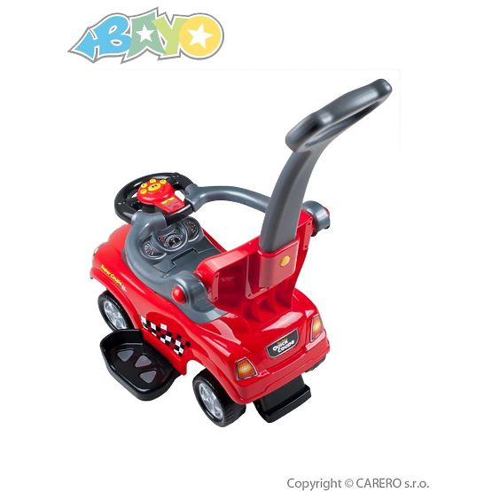 Detské hrajúce jazdítko-odrážadlo 3v1 Bayo Super Coupe red Červená