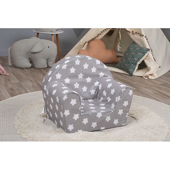 Detské kresielko Hviezdy - šedo-biele