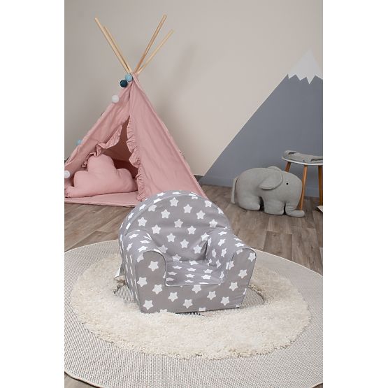 Detské kresielko Hviezdy - šedo-biele