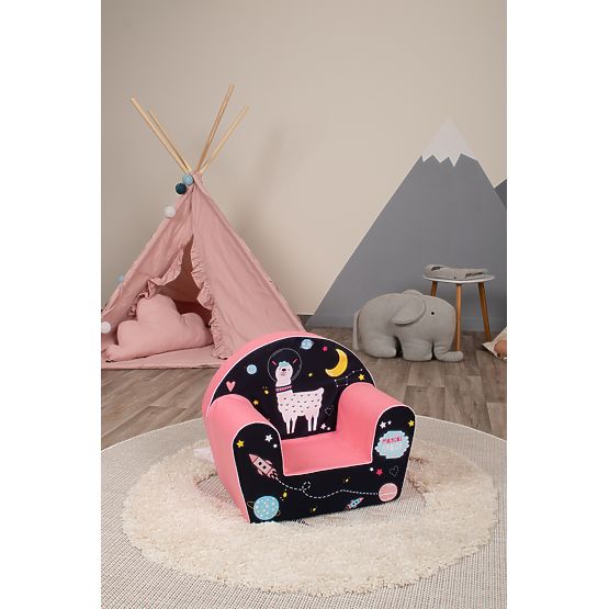 Detské kresielko Lama - modro-ružové