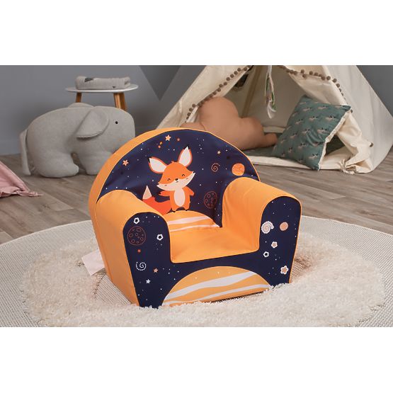 Detské kresielko Lišiak - modro-oranžové