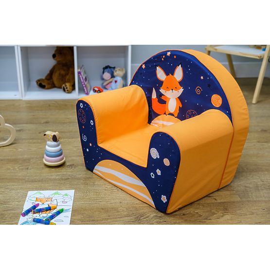 Detské kresielko Lišiak - modro-oranžové
