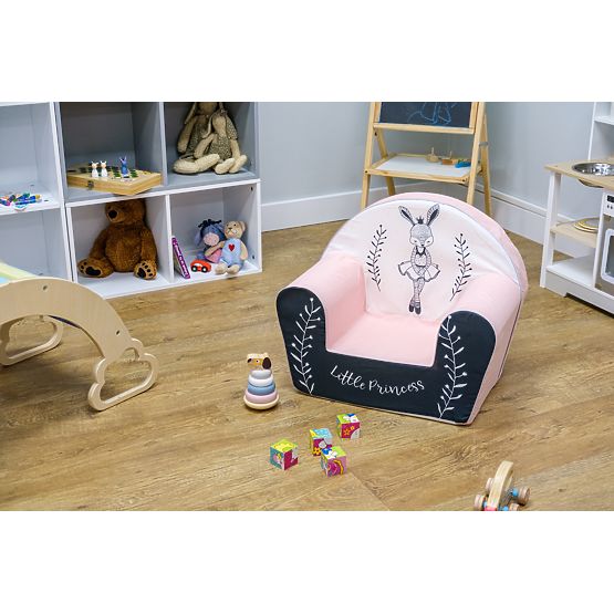Detské kresielko Zajačia baletka - bielo-ružové