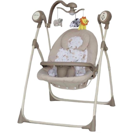 Detské ležadlo s houpátkom kolotočom a ovládačom Baby Mix beige Béžová
