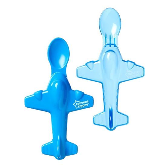 Detské lyžičky Tommee Tippee lietadlo 2 ks Modrá
