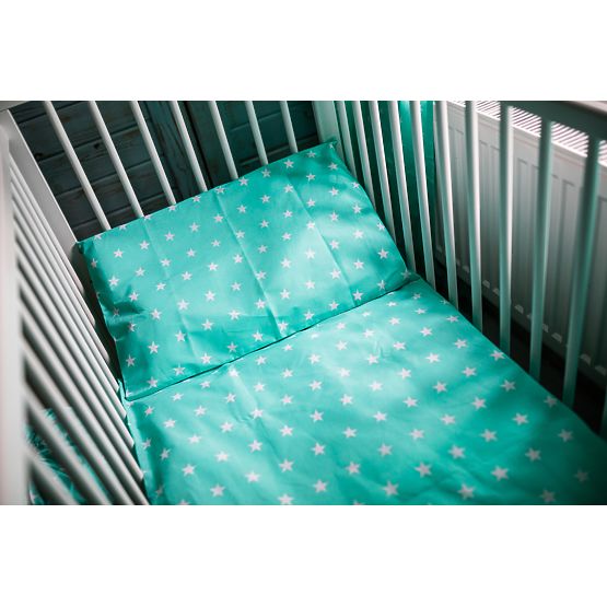 Detské obliečky - hviezdy 88 mätovozelené