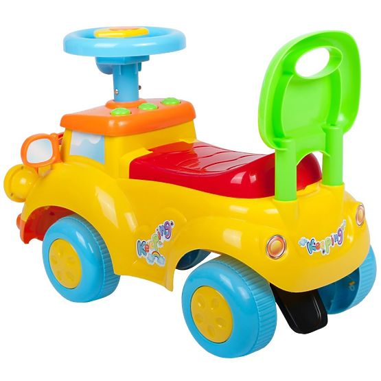 Detské odrážadlo s pískatkom Bayo vláčik žltý