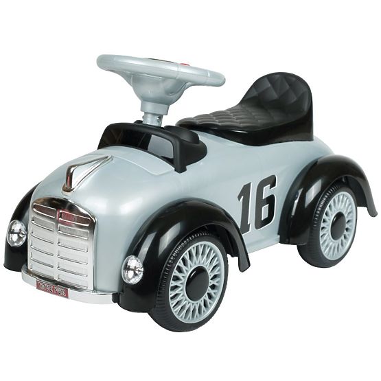 Detské odrážadlo so zvukom a vodiacou tyčou Retro Bayo grey Sivá