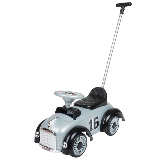 Detské odrážadlo so zvukom a vodiacou tyčou Retro Bayo grey Sivá