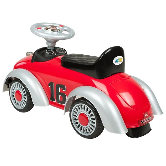 Detské odrážadlo so zvukom a vodiacou tyčou Retro Bayo red Červená