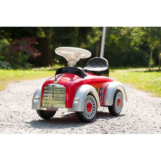 Detské odrážadlo so zvukom a vodiacou tyčou Retro Bayo red Červená