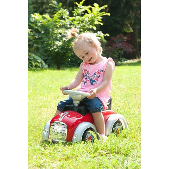 Detské odrážadlo so zvukom a vodiacou tyčou Retro Bayo red Červená