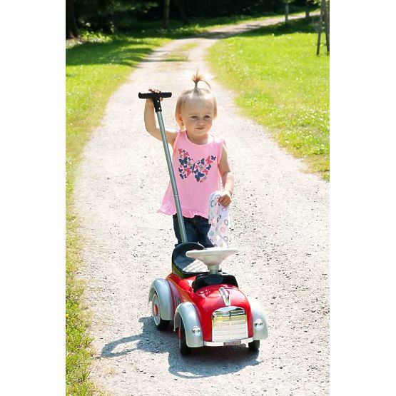 Detské odrážadlo so zvukom a vodiacou tyčou Retro Bayo red Červená