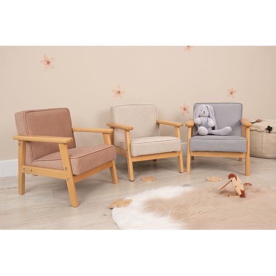 Detské retro ružové kresielko Sakura