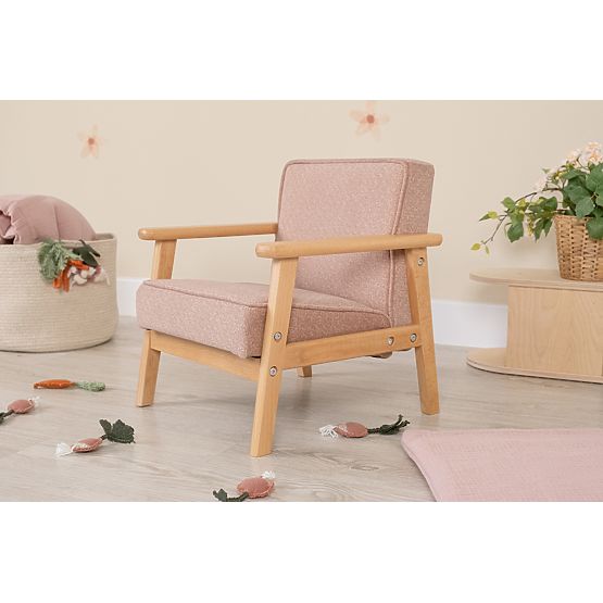 Detské retro ružové kresielko Sakura