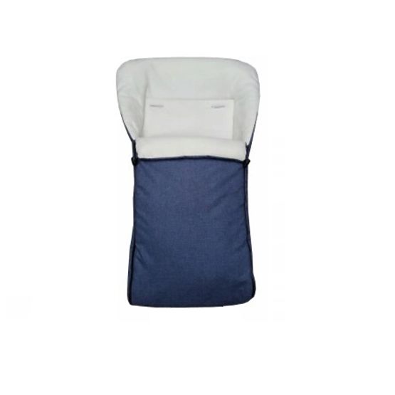 Detské sánky s operadlom a fusakom - jeans / melanž