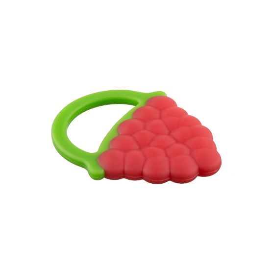 Detské silikónové hryzátko Akuku hrozno červené