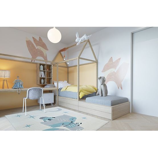 Detský koberec FOX - krémový