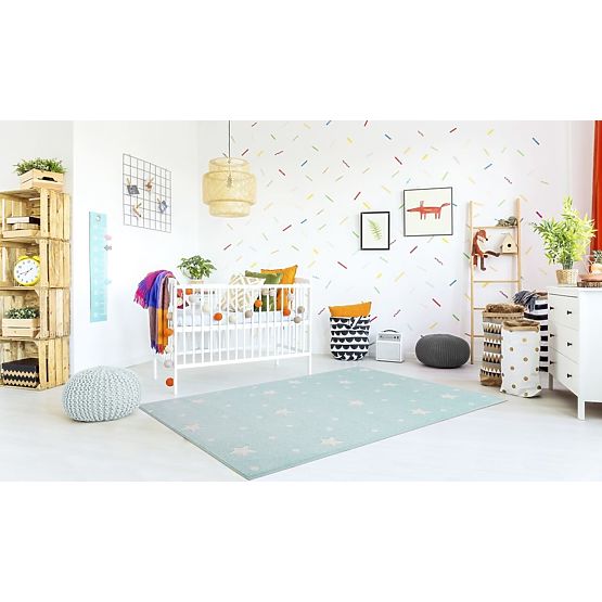 Detský koberec HEAVEN - mätovozelený/biely