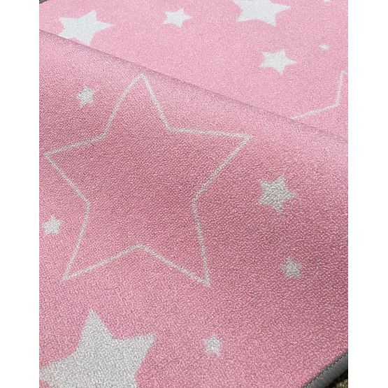 Detský koberec LOVE YOU STARS ružový/biely