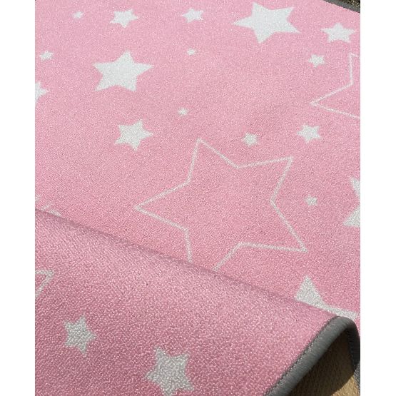 Detský koberec LOVE YOU STARS ružový/biely